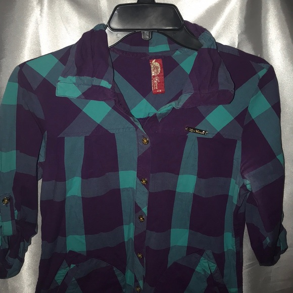 Apple 🍎 bottoms button up shirt Juniors size M - Picture 2 of 8